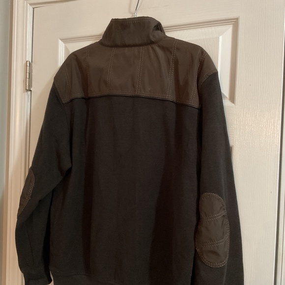 Men’s Bugatti 1/4 Zip Sweater, Chocolate Brown, Elbow and Shoulder Patches, XL - Picture 10 of 12